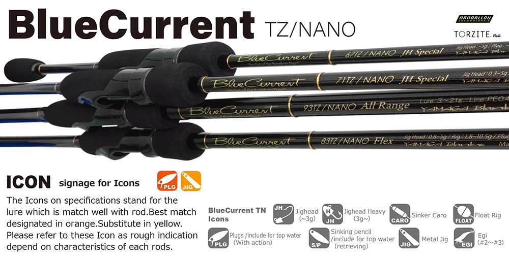 YAMAGA Blanks Blue Current TZ 85/TZ NANO All-Range Spinning Rod From Japan 
